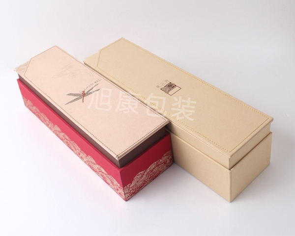 車線（xiàn）牛皮茶葉盒
